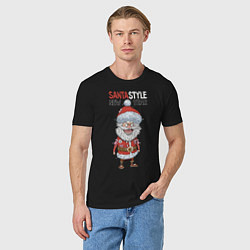 Футболка хлопковая мужская SantaSTYLE, цвет: черный — фото 2