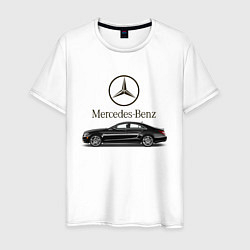 Футболка хлопковая мужская Mersedes-Benz, цвет: белый