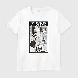 Футболка хлопковая мужская The Seven Deadly Sins, цвет: белый
