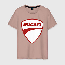 Футболка хлопковая мужская Ducati Logo Дукати Лого Z, цвет: пыльно-розовый