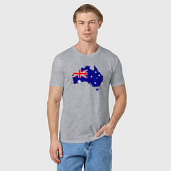 Футболка хлопковая мужская Австралия, цвет: меланж — фото 2