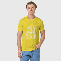 Футболка хлопковая мужская СССР, цвет: желтый — фото 2