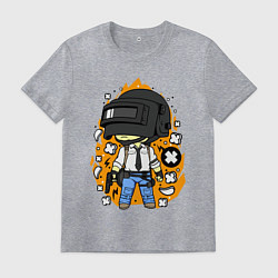 Футболка хлопковая мужская PUBG, цвет: меланж