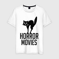 Футболка хлопковая мужская Horror Movies, цвет: белый