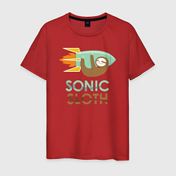 Футболка хлопковая мужская Sonic Sloth, цвет: красный