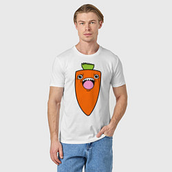 Футболка хлопковая мужская Злая морковка, цвет: белый — фото 2