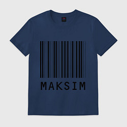 Футболка хлопковая мужская Максим (штрихкод), цвет: тёмно-синий