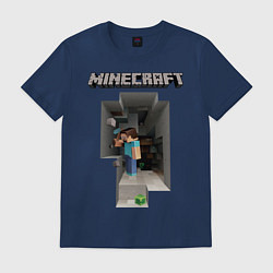 Футболка хлопковая мужская Minecraft, цвет: тёмно-синий