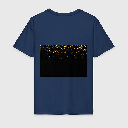 Мужская футболка Новогодняя деревня / Тёмно-синий – фото 2