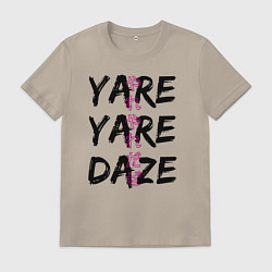 Футболка хлопковая мужская YARE YARE DAZE, цвет: миндальный