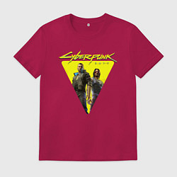 Футболка хлопковая мужская Cyberpunk 2077, цвет: маджента