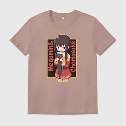 Футболка хлопковая мужская Мегумин и Чомусуке, цвет: пыльно-розовый