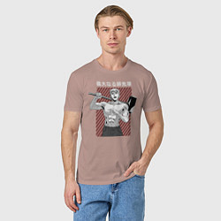 Футболка хлопковая мужская Эйкити Онидзука, цвет: пыльно-розовый — фото 2