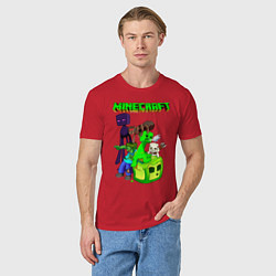 Футболка хлопковая мужская Minecraft, цвет: красный — фото 2