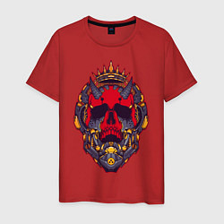 Футболка хлопковая мужская Mecha skull, цвет: красный