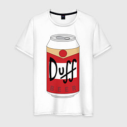 Футболка хлопковая мужская Duff Beer, цвет: белый