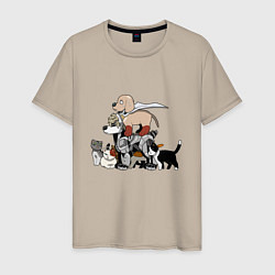 Футболка хлопковая мужская One Punch Man, цвет: миндальный