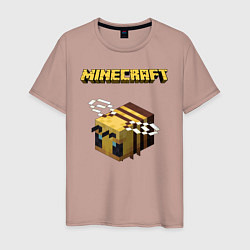Футболка хлопковая мужская Minecraft, цвет: пыльно-розовый