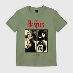 Футболка хлопковая мужская The Beatles LET IT BE, цвет: авокадо