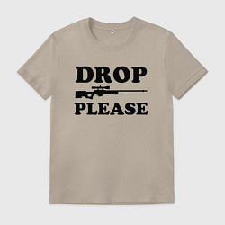 Футболка хлопковая мужская Drop Please, цвет: миндальный