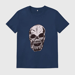 Футболка хлопковая мужская Череп, цвет: тёмно-синий