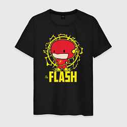 Футболка хлопковая мужская The Flash, цвет: черный