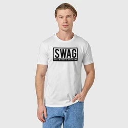 Футболка хлопковая мужская Swag, цвет: белый — фото 2