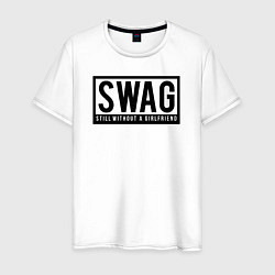 Футболка хлопковая мужская Swag, цвет: белый