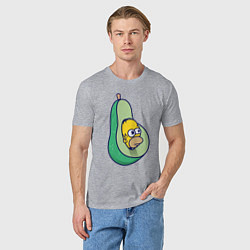 Футболка хлопковая мужская Гомер авокадо, цвет: меланж — фото 2