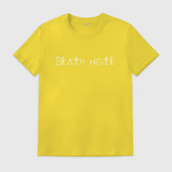 Футболка хлопковая мужская DEATH NOTE ТЕТРАДЬ СМЕРТИ, цвет: желтый