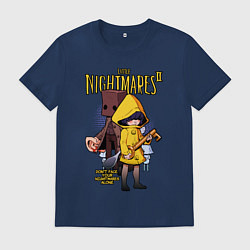 Футболка хлопковая мужская LITTLE NIGHTMARES 2, цвет: тёмно-синий