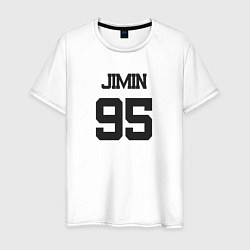 Футболка хлопковая мужская BTS - Jimin 95, цвет: белый