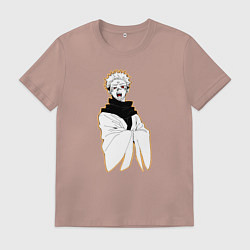 Футболка хлопковая мужская Сукуна, цвет: пыльно-розовый