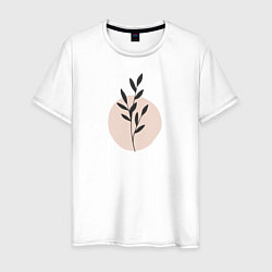 Футболка хлопковая мужская Flowers, цвет: белый