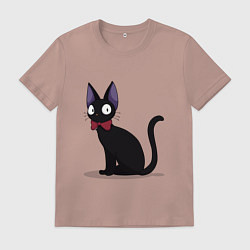 Футболка хлопковая мужская Кот студии Гибли, цвет: пыльно-розовый