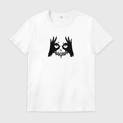 Футболка хлопковая мужская Монстр, цвет: белый