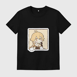 Футболка хлопковая мужская Путешественник, цвет: черный