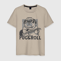 Футболка хлопковая мужская Pug & Roll, цвет: миндальный