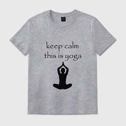 Футболка хлопковая мужская Keep calm this is yoga, цвет: меланж