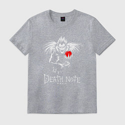 Футболка хлопковая мужская DEATH NOTE ТЕТРАДЬ СМЕРТИ, цвет: меланж