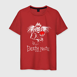 Футболка хлопковая мужская DEATH NOTE ТЕТРАДЬ СМЕРТИ, цвет: красный