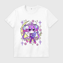 Футболка хлопковая мужская Cute Chibi Kawaii, цвет: белый