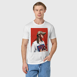 Футболка хлопковая мужская Девушка в бейсболке, цвет: белый — фото 2