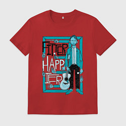 Футболка хлопковая мужская Radiohead Art 02, цвет: красный