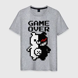 Футболка хлопковая мужская MONOKUMA GAME OVER, цвет: меланж