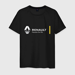 Футболка хлопковая мужская Renault Passion for life, цвет: черный