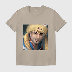 Футболка хлопковая мужская Сейлор Мун, цвет: миндальный