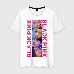 Футболка хлопковая мужская BLACKPINK Neon, цвет: белый