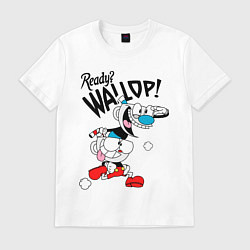 Футболка хлопковая мужская Ready? Wallop! Cuphead, цвет: белый