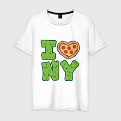 Футболка хлопковая мужская I Love New York, цвет: белый